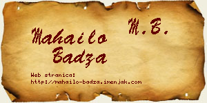 Mahailo Badža vizit kartica